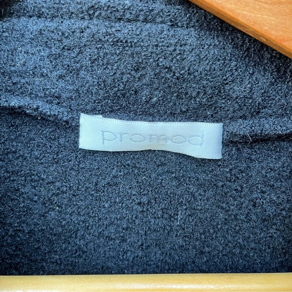 Promod Black Wool Button Coat Sz EU 38/ U.S. 8/M - Picture 3 of 15